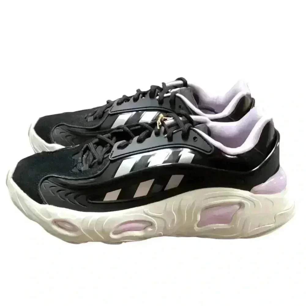 Adidas Trainers Sneakers Shoes Women 8.5 Black Purple Oznova Originals NEW